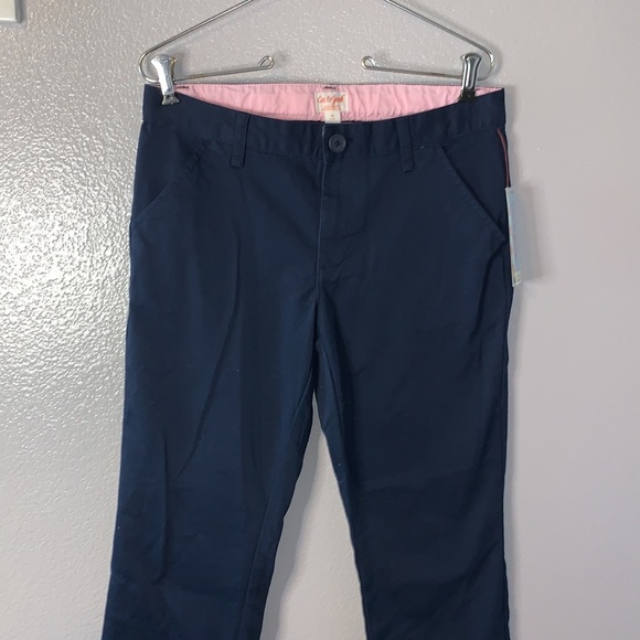 NWT Cat & Jack stretch blue girls 16 school uniform khaki pants - Picture 3 of 7